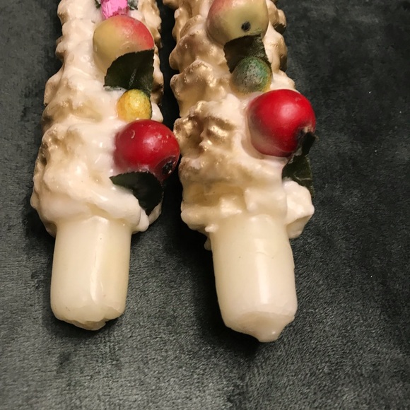 Vintage Pair Of Penn Candle Tall Decorative White Holiday Christmas Candles - Picture 8 of 12